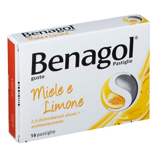 Benagol - 16 Pastiglie Gusto Miele-Limone, Lenitivo per la Gola