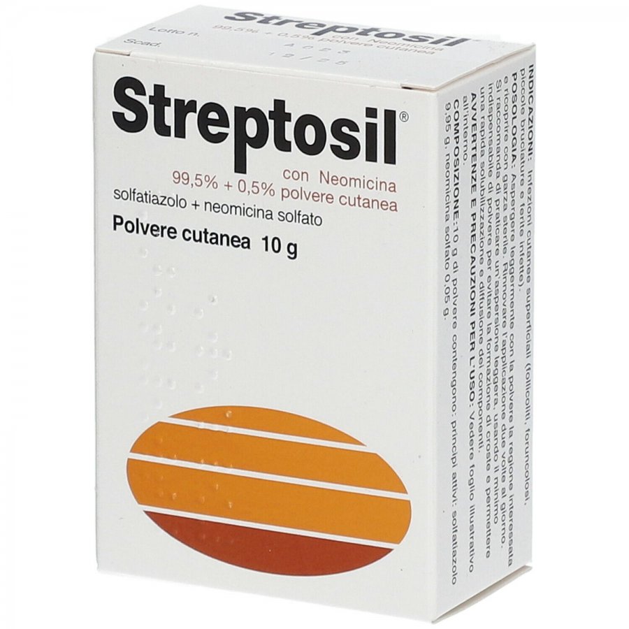 Streptosil Neomicina Polvere Cutanea 10g – Trattamento per Infezioni Superficiali