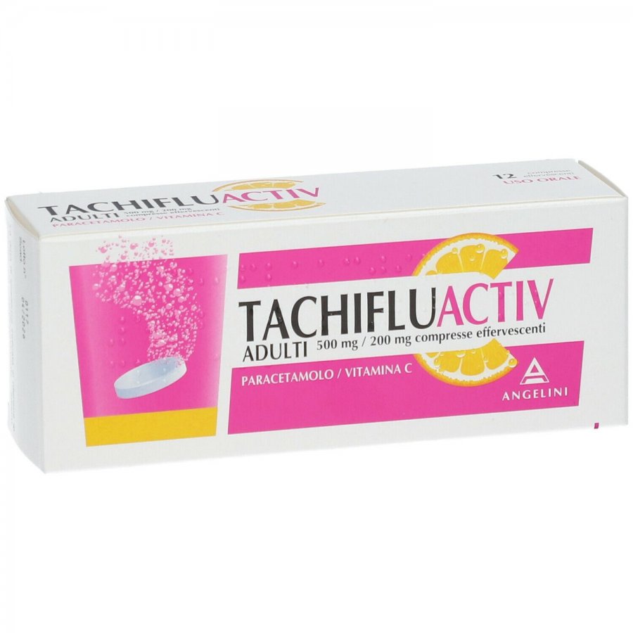 TachifluActiv Adulti 500+200 mg 12 Compresse Effervescenti - Terapia per Influenza e Febbre