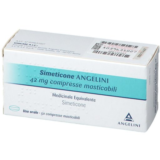Simeticone Angenerico 50 Compresse Masticabili 42mg - Trattamento per Gas e Gonfiore