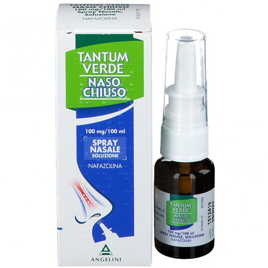 Angelini Tantum Verde Naso Chiuso Spray 15ml - Decongestionante Nasale per Riniti, Faringiti e Sinusiti