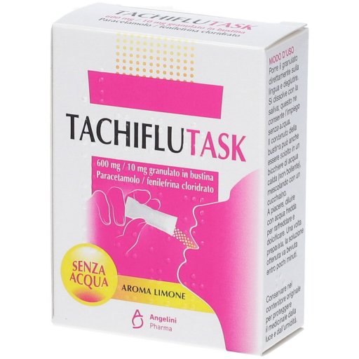 Tachiflutask 10 Bustine Limone - Trattamento Sintomatico per Raffreddore e Influenza