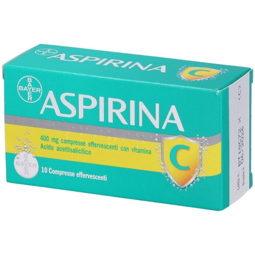 Aspirina 400 mg 10 Compresse Effervescenti con Vitamina C - Analgesico, Antinfiammatorio, Antipiretico