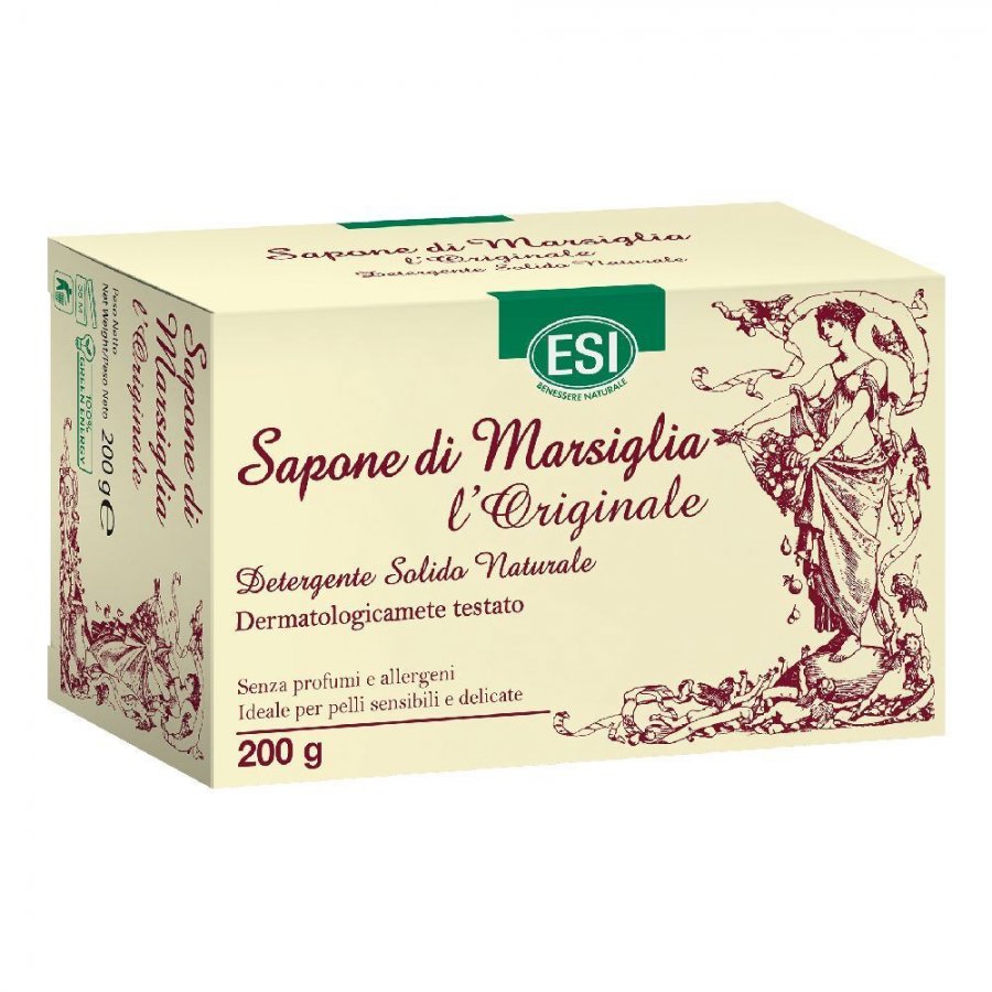 ESI Sapone di Marsiglia Solido – Sapone Naturale per Tutte le Pelli, 200g