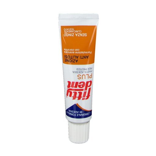 Fitty Dent Plus Pasta Adesiva per Protesi, 40g, Tenuta 12 Ore, Senza Zinco, Adesivo per Protesi