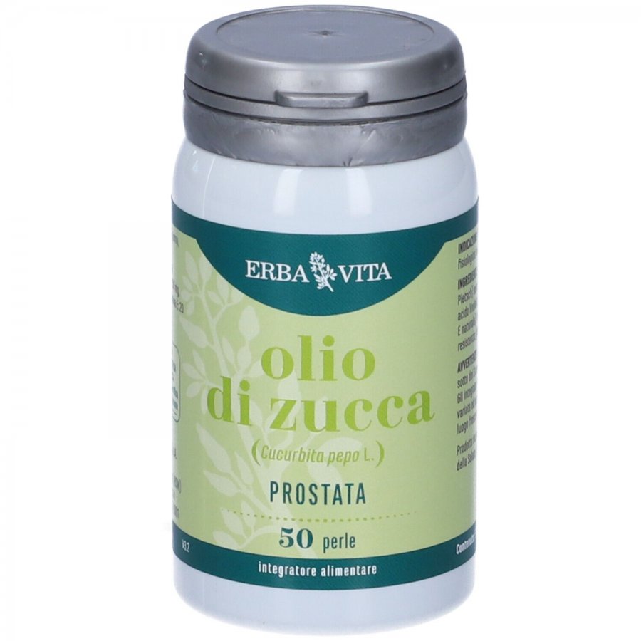 Olio di Zucca, Erba Vita, Integratore per la Prostata, 50 Perle, Disturbi Urogenitali e Minzione