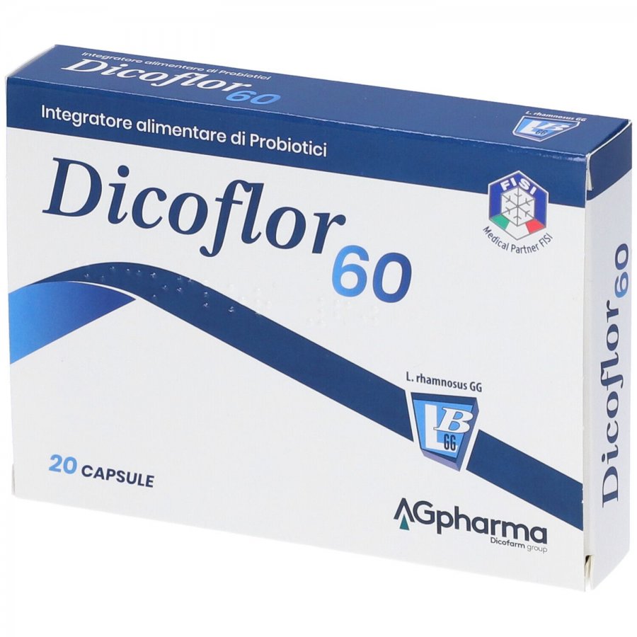 Dicoflor 60 - Integratore Alimentare Probiotici 20 Capsule - Equilibrio Intestinale