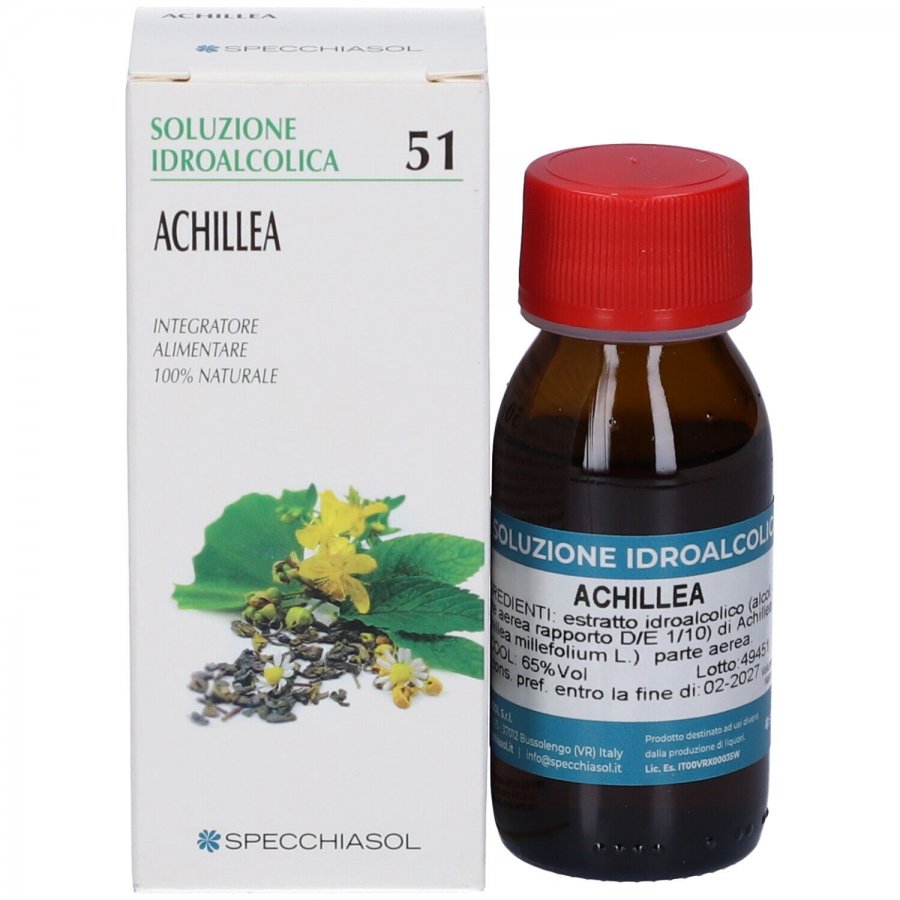 Specchiasol Soluzione Idroalcolica Achillea 51, 50ml - Integratore Alimentare Ciclo Mestruale