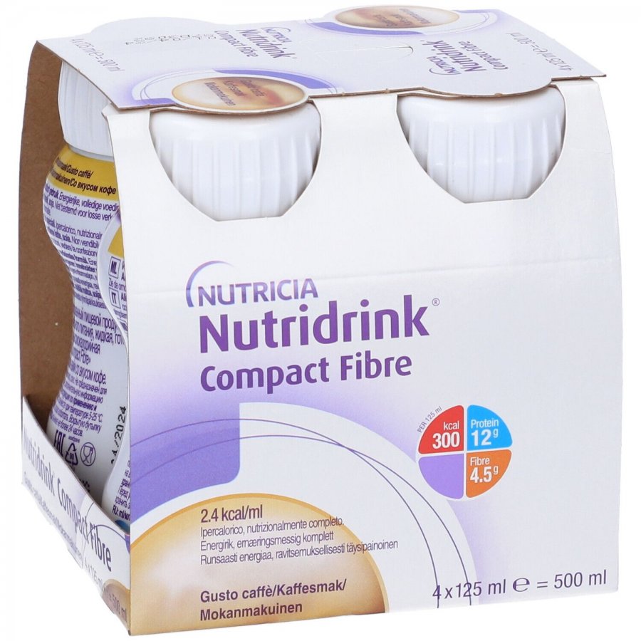 Nutridrink Compact Fibre Caffè - Integratore Nutrizionale - 4x125ml