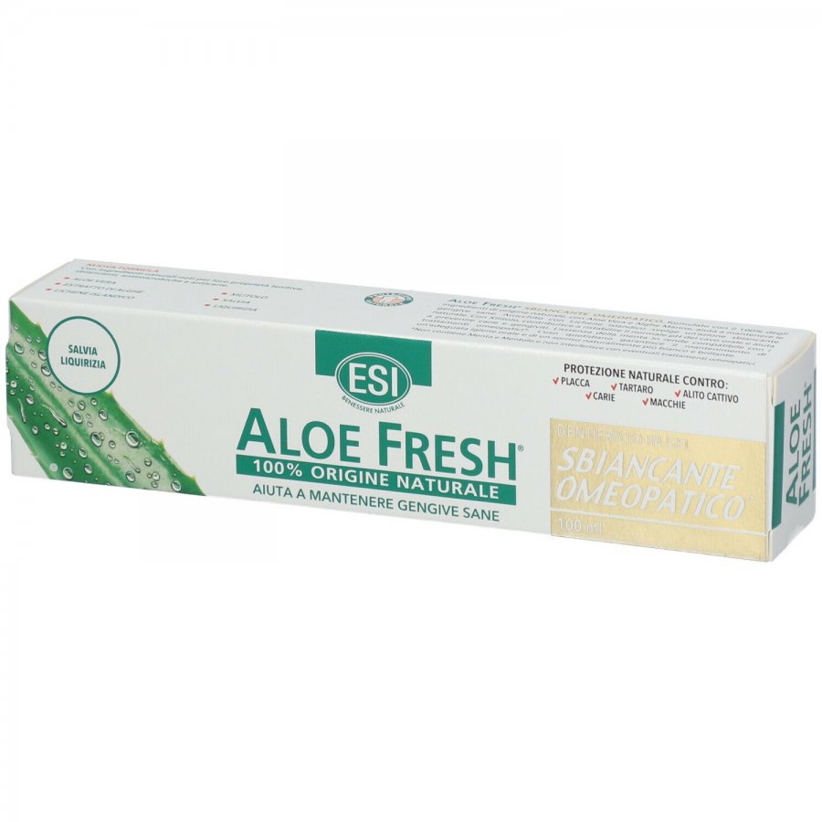 ESI Aloe Fresh Pasta Sbiancante 100 ml - Dentifricio Naturale per Denti Bianchi e Gengive Sensibili