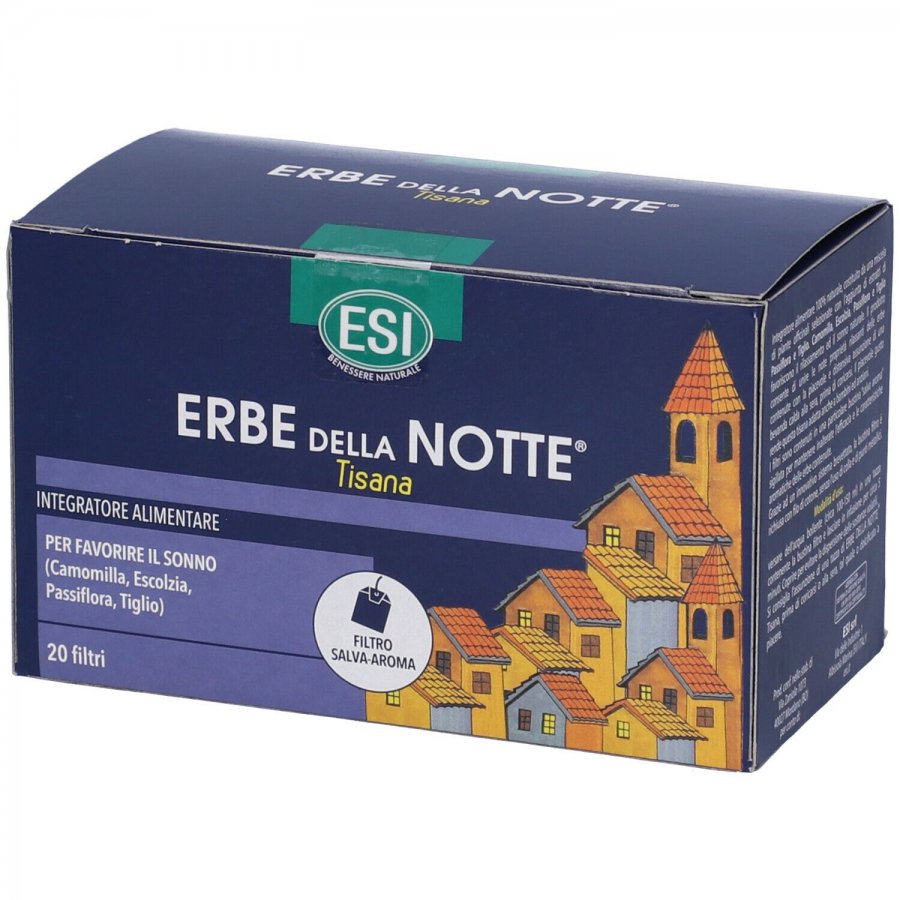 ESI Erbe della Notte Tisana Rilassante per Sonno, 20 Filtri,100% Naturale