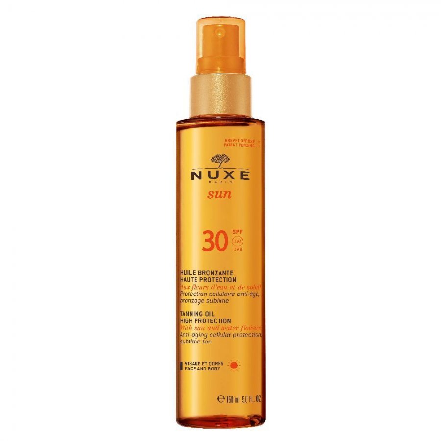 Nuxe - Sun Olio Solare Abbronzante SPF30 Viso e Corpo 150ml - Protezione Solare Anti-età