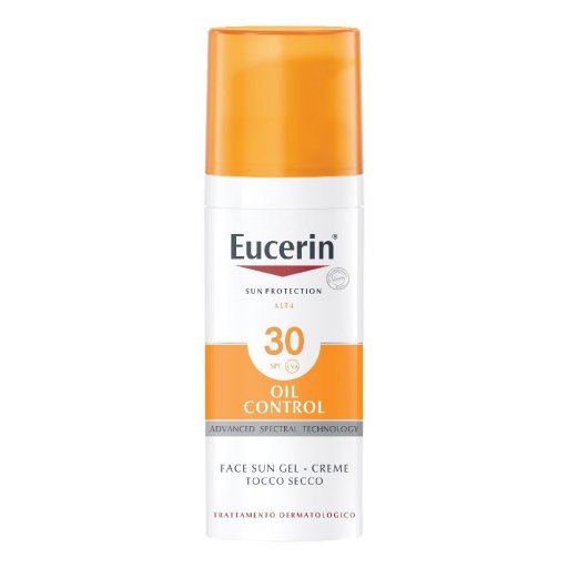 Eucerin Sun Viso Oil Control SPF30 50ml, Protezione Solare Viso Pelli Grasse, Anti Lucidità, Acneiche