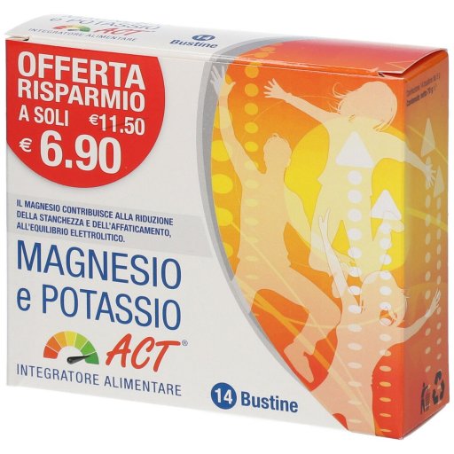 Linea Act Magnesio e Potassio Integratore 14 Bustine – Supporto Energetico e Equilibrio Elettrolitico