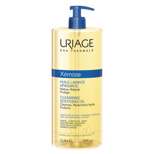 Uriage Xemose - Olio Lavante Lenitivo 1 Litro, Detergente Idratante per Pelle Secca e Sensibile