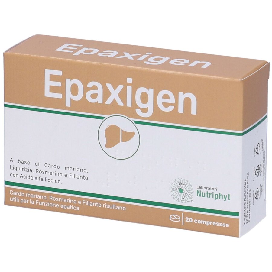 Epaxigen Nutriphyt Integratore per Fegato e Digestione, 20 Compresse Naturali