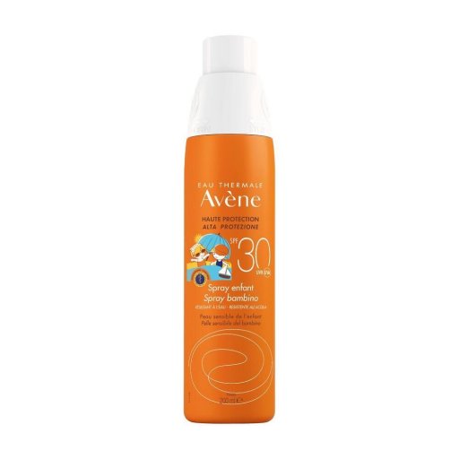 Avène Spray Solare Bambino SPF 30, Protezione Alta, Senza Profumo, 200ml, Pelle Sensibile, Resistente all'Acqua