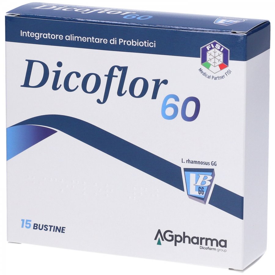 Dicoflor 60 - Integratore Alimentare Probiotici 15 Bustine - Equilibrio Intestinale