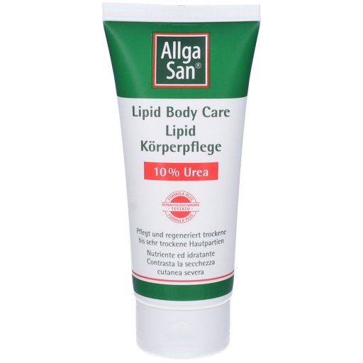 AllgaSan Lipid Body Care, Trattamento Idratante Pelle Secca, 100ml, Urea 10%, Cura Pelle Sensibile