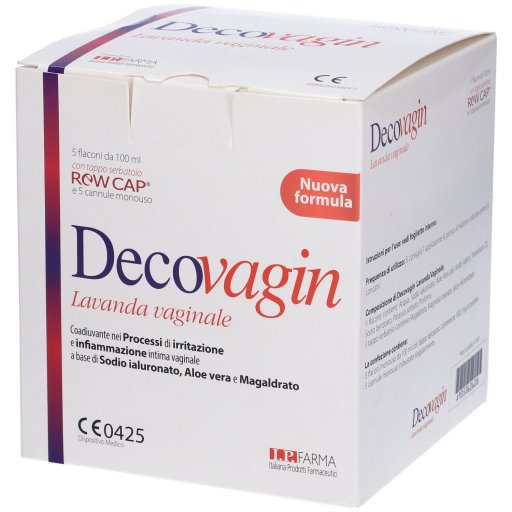 IP Farma Decovagin Lavanda Vaginale, Dispositivo Medico 5 Flaconi da 100ml – Trattamento e Prevenzione Infezioni Vaginali