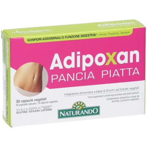 Adipoxan Pancia Piatta 30 Capsule - Integratore per il Gonfiore Addominale e la Digestione