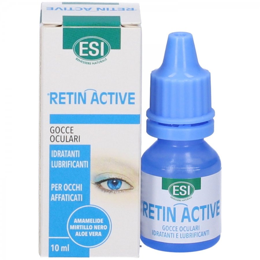 ESI Retin Active Gocce Oculari Idratanti e Lubrificanti, 10ml, Protezione per Occhi Affaticati, Lenitive e Protettive