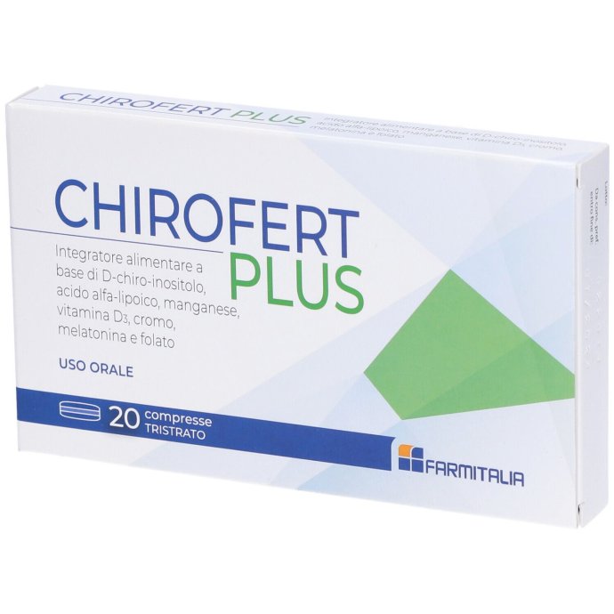 Chirofert Plus 20 Compresse, Integratore per PCOS, D-Chiro-Inositolo, Acido Alfa Lipoico, Vitamina D, Cromo