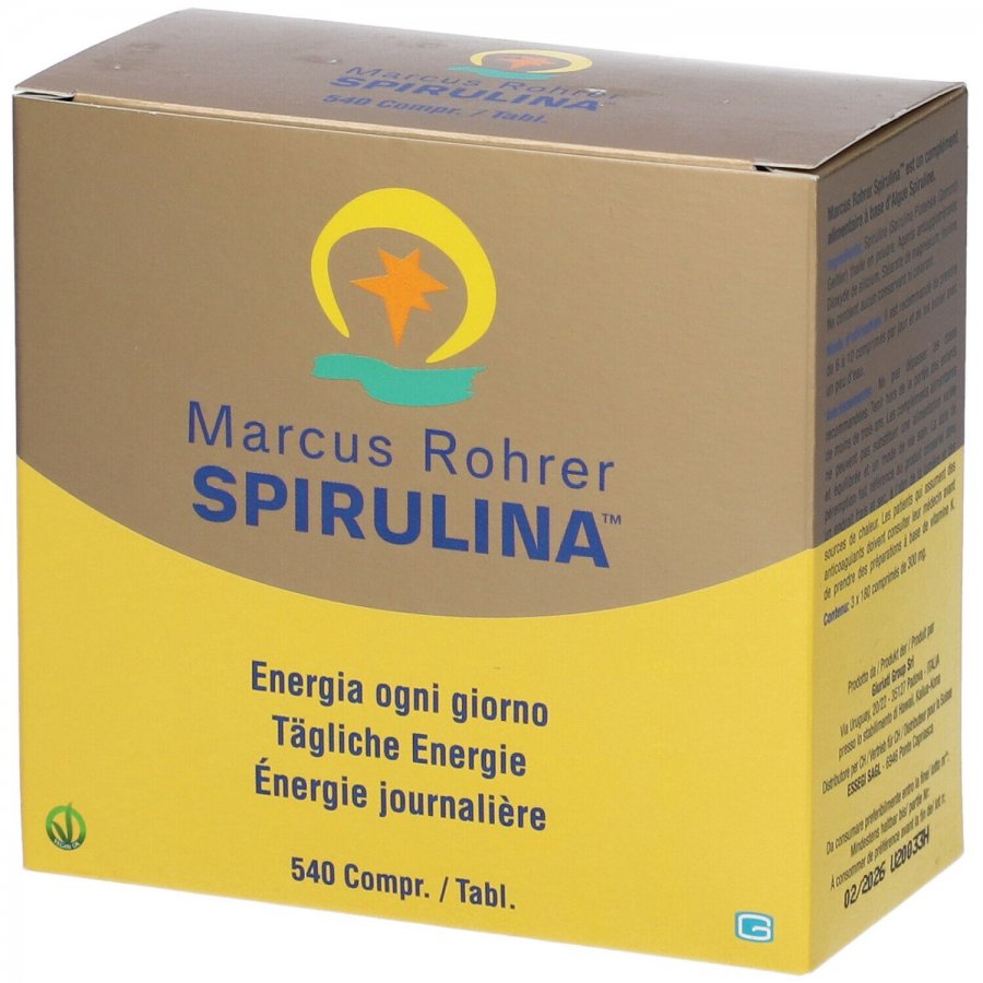 Giuriati Group - Spirulina Marcus 3x180 Compresse: Integratore Alimentare Ricostituente con Vitamine, Minerali e Antiossidanti