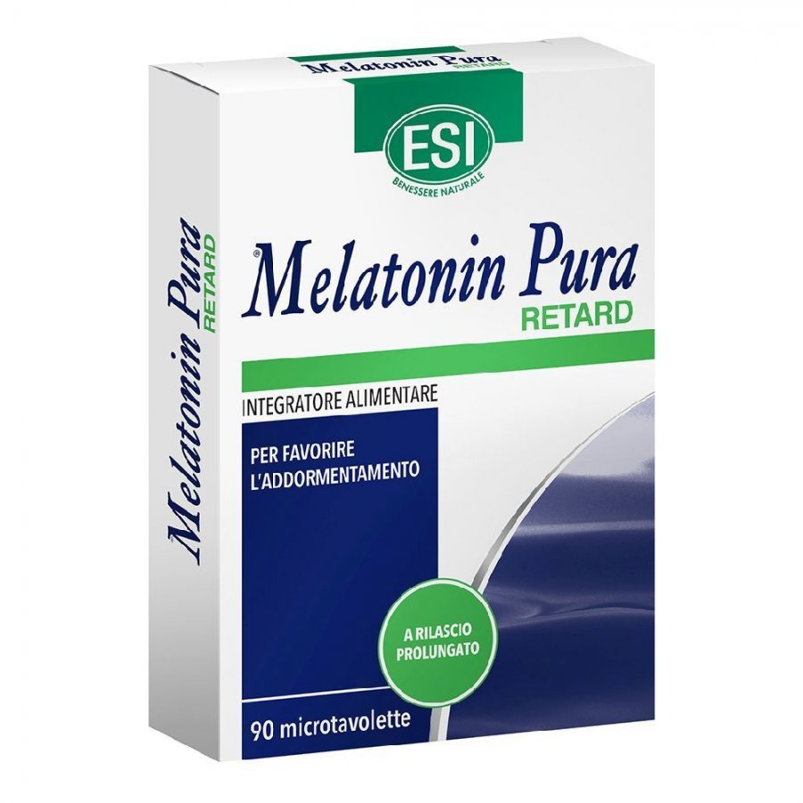 ESI Melatonin Pura Retard – Integratore per il Sonno, 90 Microtavolette a Rilascio Graduale