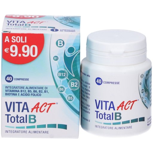 Vita Act Total B Linea Act, Integratore Alimentare 40 Compresse, Vitamine B per stanchezza, affaticamento, sistema immunitario