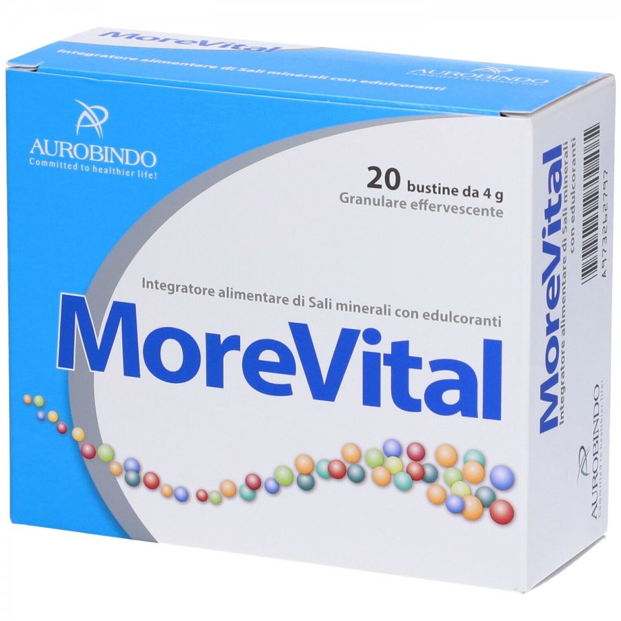 MoreVital 20 Bustine - Aurobindo Pharma - Integratore di Magnesio e Potassio