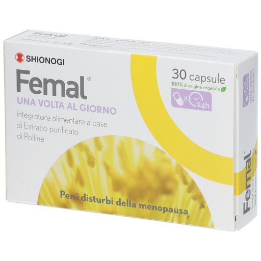 Femal 30 Capsule, Integratore Alimentare per la Menopausa, Supporto Naturale Senza Estrogeni
