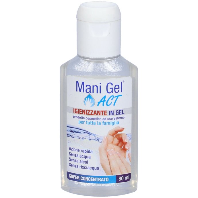 Mani Gel Act Igienizzante In Gel Super Concentrato, 80 ml, Linea Act, Igiene Mani Senza Acqua