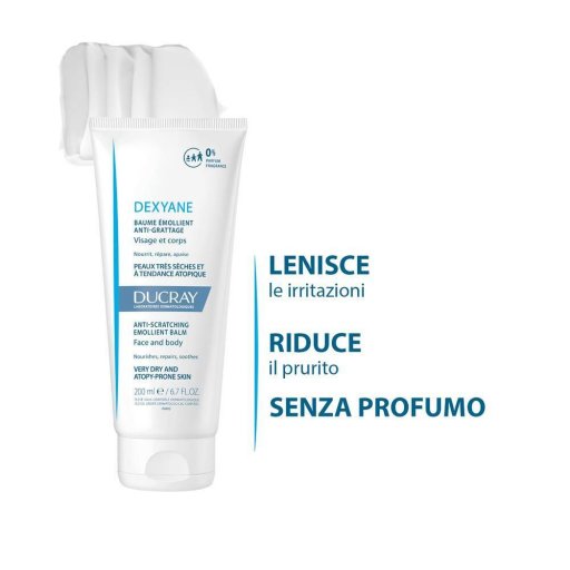 DEXYANE Balsamo Emolliente Anti-Grattage 200ml - Idratante per Pelle Secca e Sensibile
