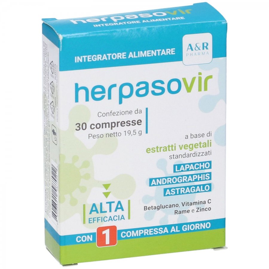 A&r Pharma Herpasovir 30 Capsule - Integratore per Prevenzione e Trattamento delle Infezioni Virali