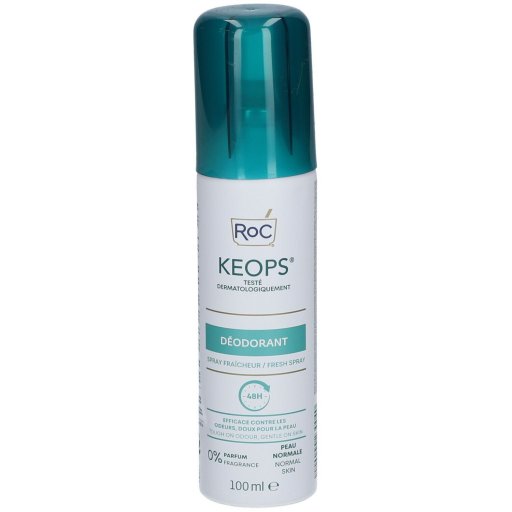 RoC Keops Deodorante Spray Fresco Senza Profumo 100ml – Efficacia 48 ore per Pelle Normale
