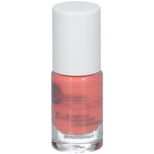 Dermovitamina Micoblock 3 in 1 – Smalto Idratante Traspirante Colore Rosa, 5ml, Trattamento per Unghie