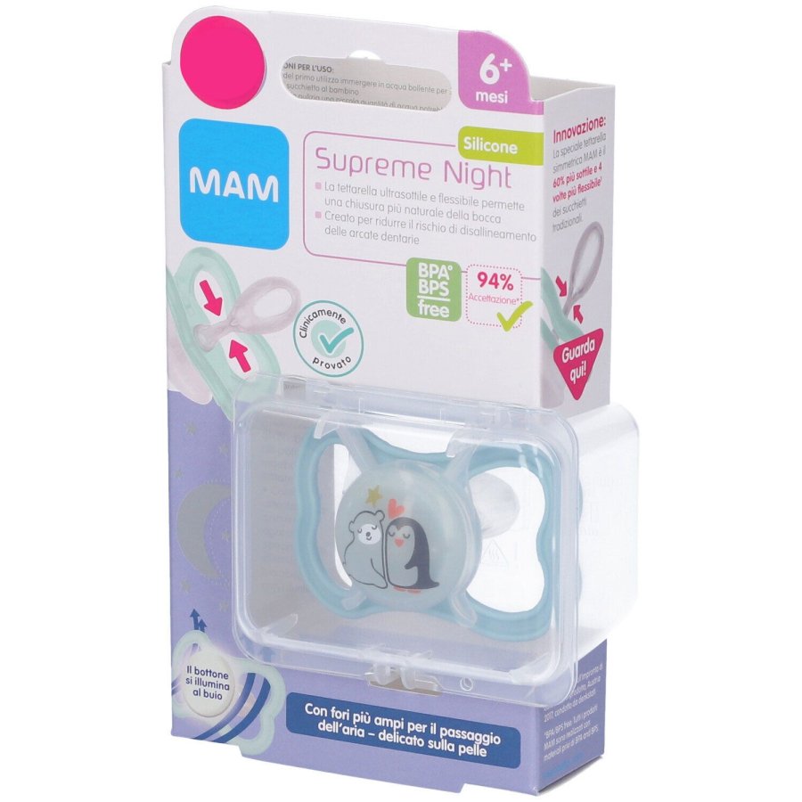 MAM Supreme Night 6+ Mesi Silicone Maschio 