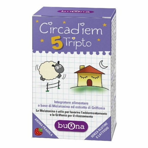 Circadiem 5 Tripto BuOna, Integratore Alimentare con Melatonina e Griffonia, 30ml – Favorisce il Sonno e il Rilassamento