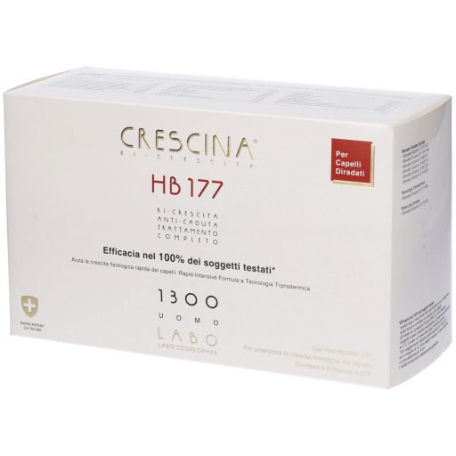 Labo Crescina Ri-Crescita HB 177 e Anti-Caduta Formula 1300 Uomo, 10 fiale, Trattamento Anti-Caduta