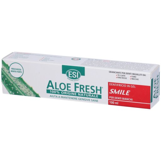ESI Aloe Fresh Dentifricio Smile Gel Sbiancante con Aloe Vera, 100ml - Igiene Orale Naturale