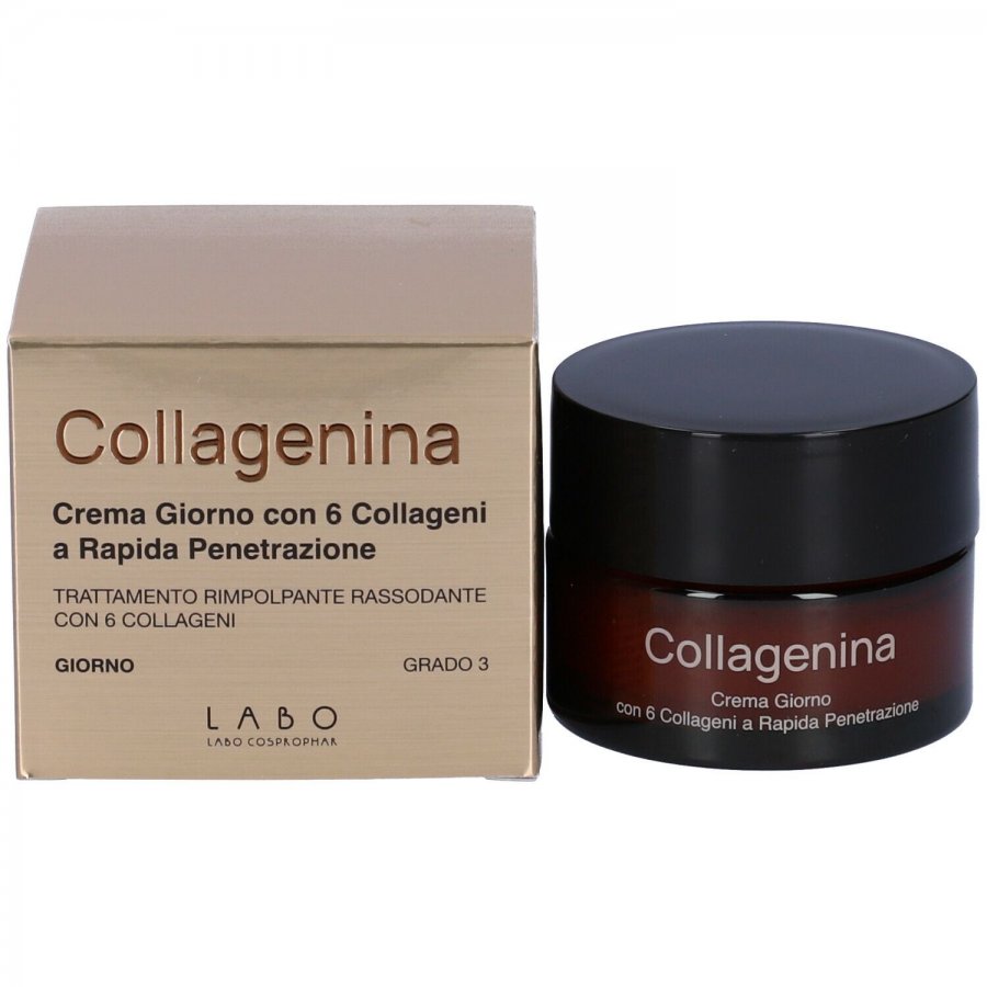 LABO Collagenina Crema Giorno con 6 Collageni a Rapida Penetrazione - 50ml, Trattamento Rimpolpante e Rassodante