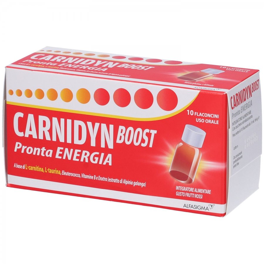 Carnidyn Boost Pronta Energia 10 Flaconcini - Integratore Alimentare per Energia Immediata