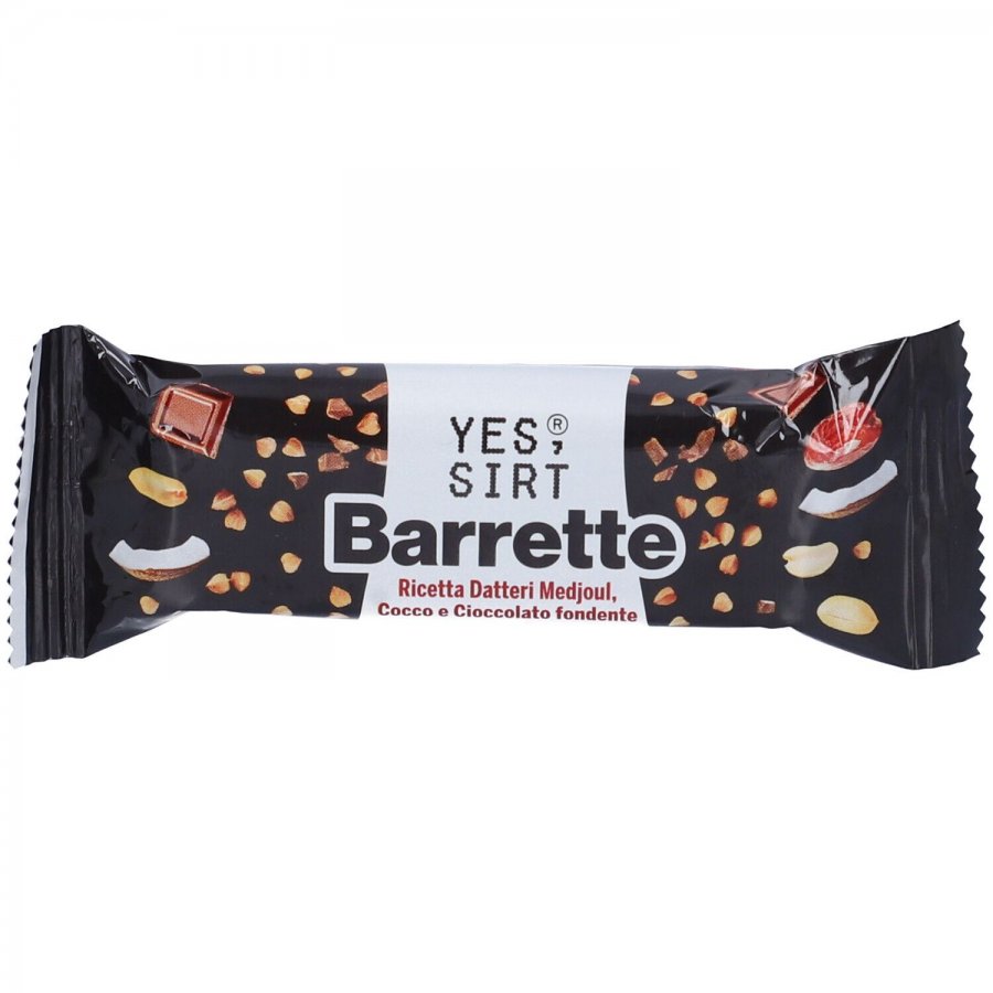 Zuccari Yes Sirt Barrette Datteri Medjoul Cocco Cioccolato Fondente 25g - Snack Goloso e Nutriente