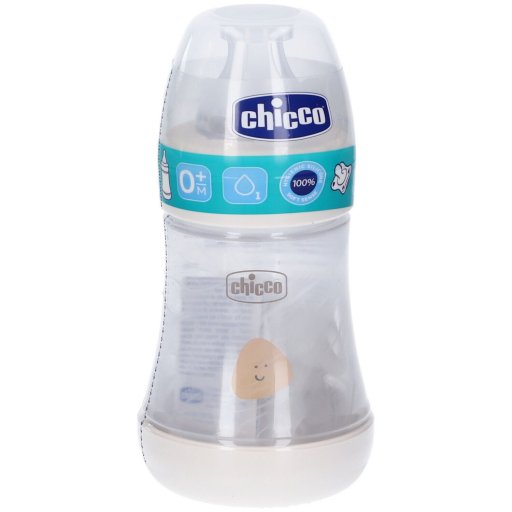 Chicco Perfect 5 Biberon 0M+ 150ml + Gommottino 0-2 Mesi Silicone Neutro, Anticólica, Succhietto per Neonati