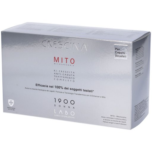 Crescina Transdermic Isole Follicolari + Anti-Caduta MITO Trattamento 1900 Donna - 20 + 20 Fiale - Ricrescita e Prevenzione Caduta