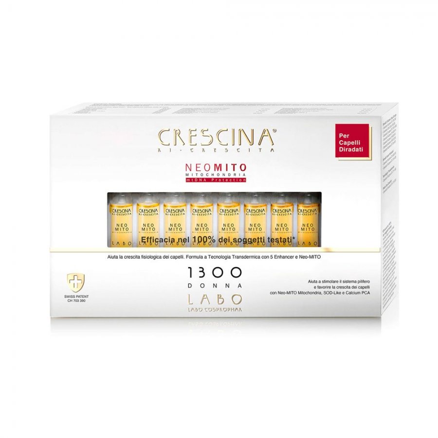 Labo Crescina Ri-Crescita Neo-Mito Formula 1300 Donna – Trattamento Ricrescita Capelli, 20 Fiale