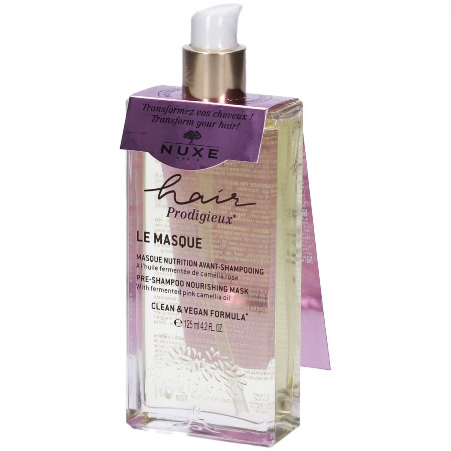 Nuxe Hair Prodigieux Maschera Nutriente Pre-Shampoo 125ml, Olio Fermentato di Camelia Rosa