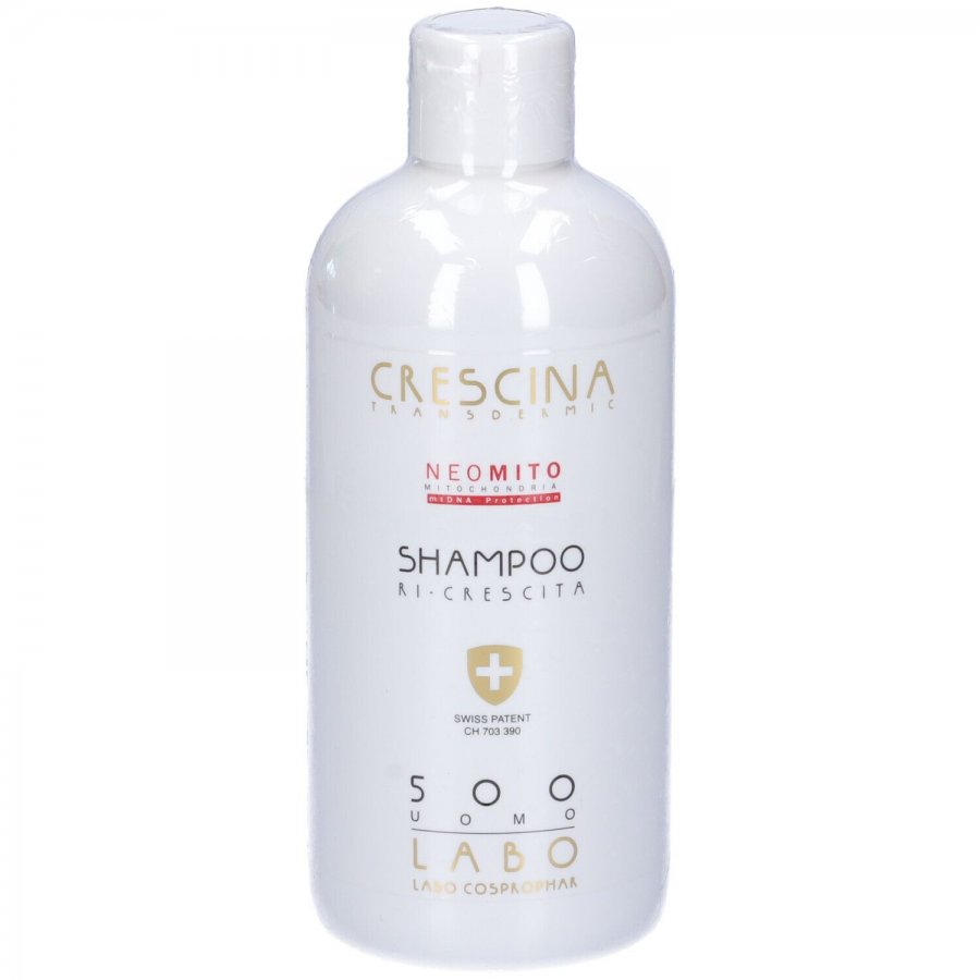 Crescina Shampoo Ri-Crescita Neo-Mito Uomo – Shampoo per Capelli, 500ml, Coadiuvante Crescita Capelli