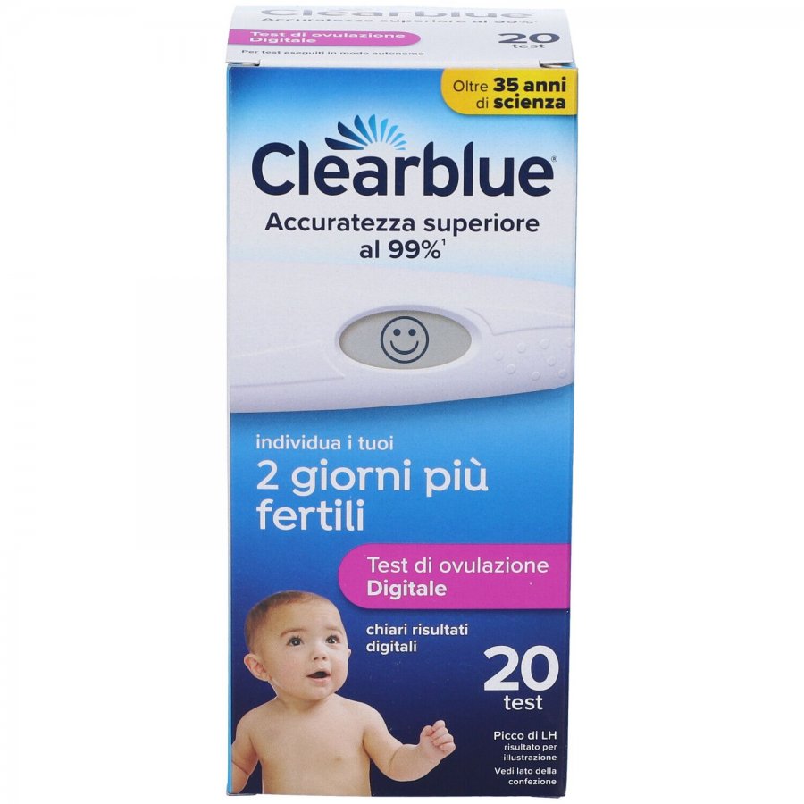 Clearblue Test di Ovulazione Digitale – 20 Test, Alta Precisione per i Giorni Fertili